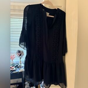 Loft Navy Lace Shift Dress